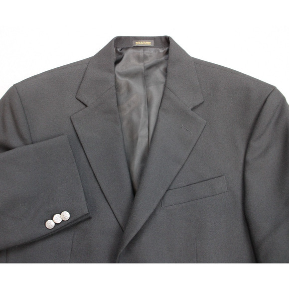 Stafford Blazer Mens Size 40R Black Notch Lapel 2 Button Single Breasted - Picture 1 of 11